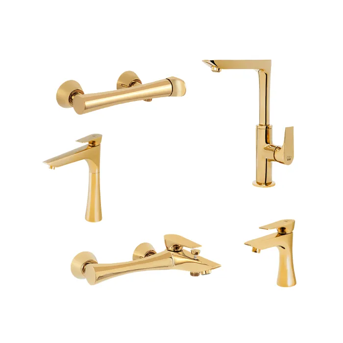 ست شیرآلات کی دبلیو سی مدل ورونا (طلایی)